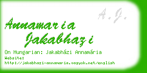 annamaria jakabhazi business card